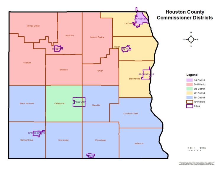 Houston County Commissioner District Map